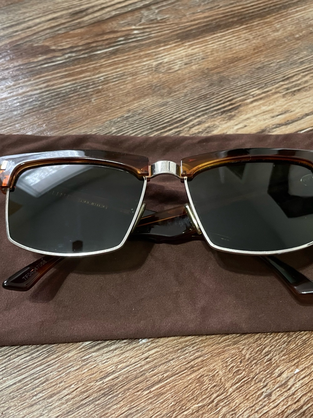 CELINE CL40054U Mineral Havana Tortoise Shape Cat Eye Half Rim Sunglasses